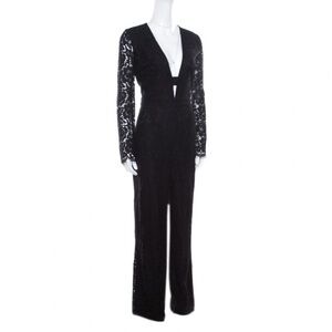 Diane Von Furstenberg Black Lace Kyara Jumpsuit